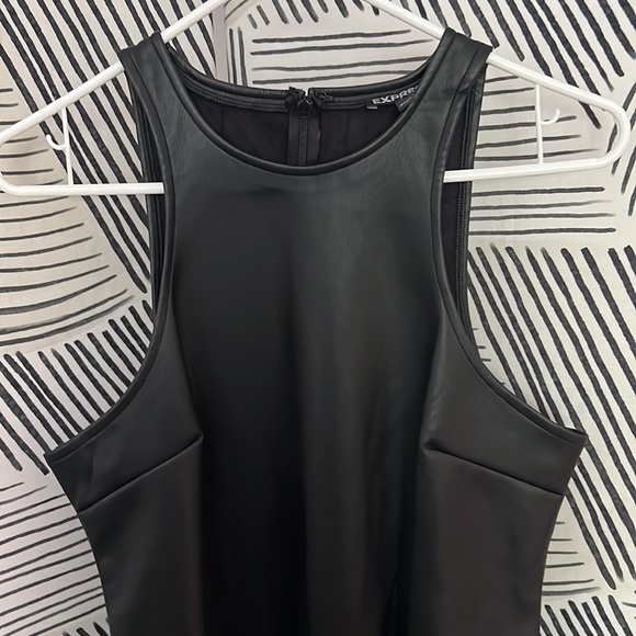 Short Black Leather Dress (never worn) - Picture 3 of 3